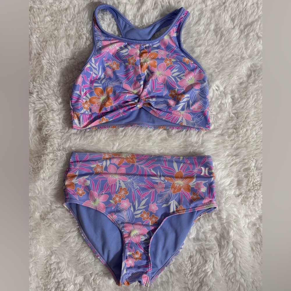 Hurley Kids Floral Bikini Swimwear Set Size Large